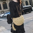 thumbnail image 2 of Summer Beach Boho Women Straw Tassel Semicircle Zipper Crossbody Shoulder Bag, 2 of 7