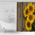 thumbnail image 2 of Rustic Shower Curtain, 60" x 72", Sunflowers Wood Grain Texture Pastoral Vintage Waterproof Bathroom Curtain Washable Shower Curtain Set with 12 Hooks, 2 of 6