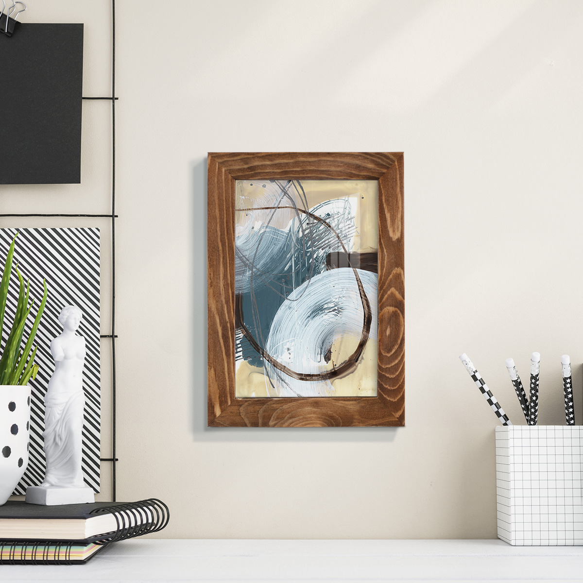 Winding Around I - Framed Print w/glass - Walnut