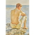 thumbnail image 2 of Henry Scott Tuke 13x18 Black Ornate Wood Framed Double Matted Museum Art Print Titled - Watching the Sea, 2 of 5