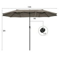 thumbnail image 4 of Patiojoy Parasol de Patio Double Face de 15 Pi, Parasol de Marché Extra-Grand pour l'Extérieur, Café, 4 of 7