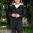 thumbnail image 4 of REDARER Girls Lined Raincoat Windproof Softshell Jacket, All Weather Hooded Coat for Kids Outdoor Activities,5-6 Years, 4 of 8