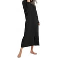 thumbnail image 4 of Bebetter Women's Long Robe: Hooded Bathrobe with Zipper Up Duster, Full-Length Solid Color_Special Gift, 4 of 5