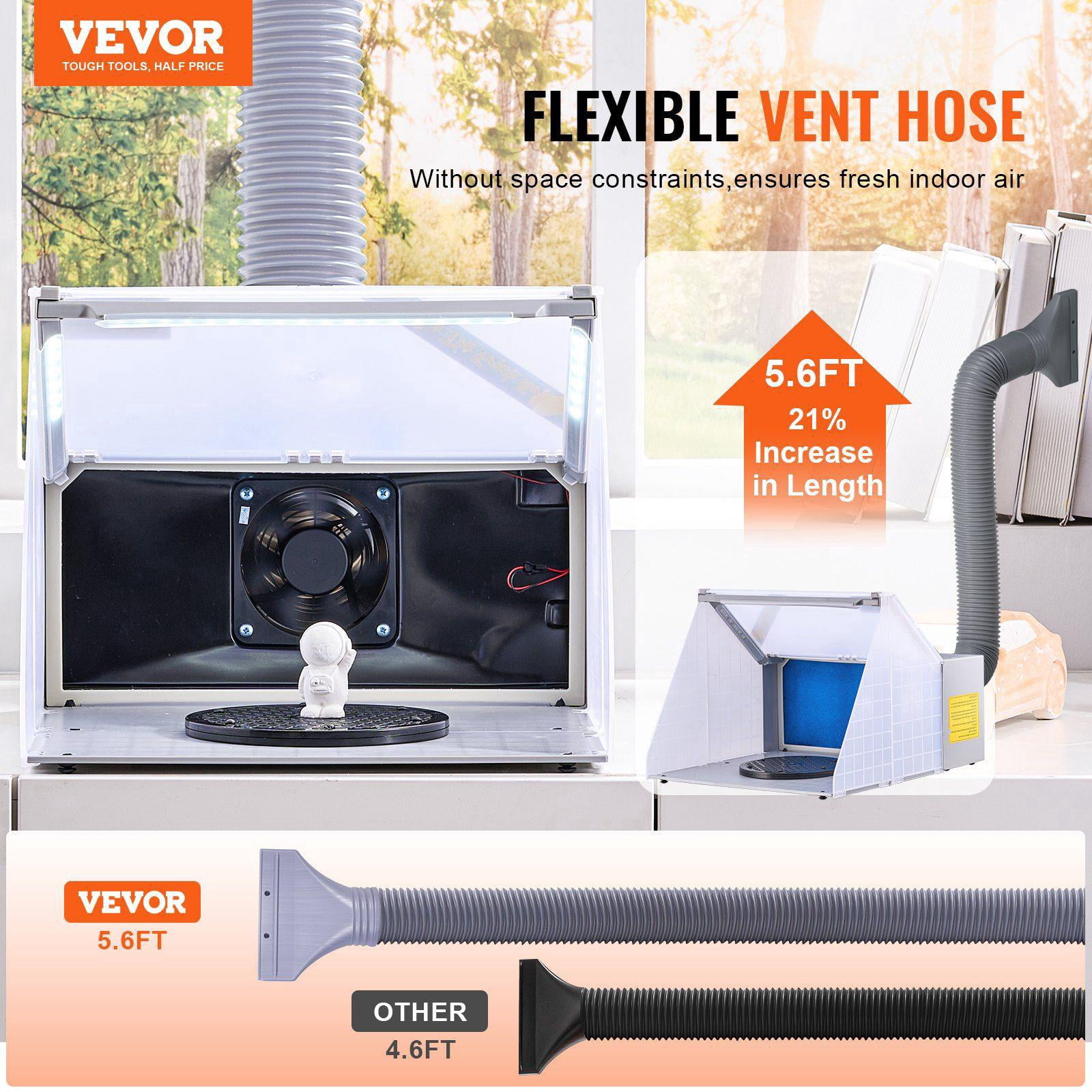 Portable LED Airbrush Spray Booth Kit with Exhaust Fan and Hose for Models Arts Crafts Cakes
