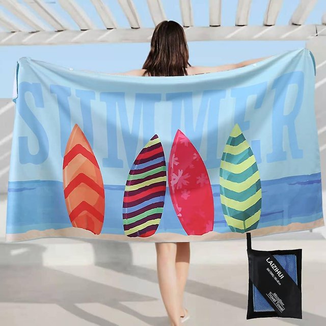 Toalla de playa de microfibra resistente a la arena, 160 x 80 cm, manta de playa ligera, resistente a la arena y de secado rápido, manta de pala grande