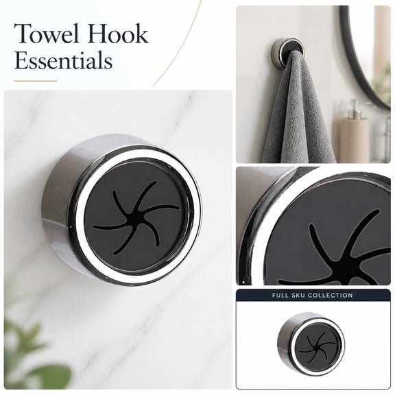 Self Adhesive Towel Holder Hooks No Drilling Wall Mounted Push-In Towel Grabber Hanger for Kitchen Bathroom Cabinet Closet