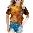 thumbnail image 4 of Summer Girls T Shirts Fashion Galaxy Casual Tie Dye Graphic Tees Short Sleeve Round Neck Tee Blouse Gold Birthday Gift 4-5T, 4 of 4