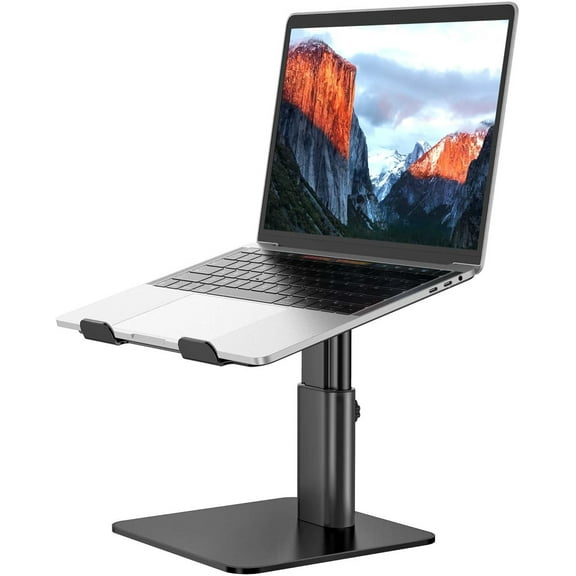 LSX6N Laptop Stand, Ergonomic Adjustable Notebook Riser Holder, Computer Stand Compatible with Air, Pro, Dell, HP, Lenovo More 10-15.6" Laptops, Black