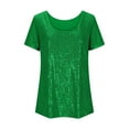 thumbnail image 4 of XIAONU Summer Sequin-Embellished T-Shirt for Women Crew-Neck Short-Sleeve Night-Out Party Casual Tee, 4 of 4