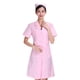 thumbnail image 3 of Rosa Uniforme de manga corta Esteticista Enfermería Abrigo blanco Algodón Ropa de hospital Ropa Cuello en V Traje de trabajo Traje de moda Abrigo de farmacia sin sombrero y pantalón - Talla M, 3 of 5