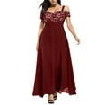 thumbnail image 1 of Ketyyh-chn99 Robes d'Été pour Femmes Grande Taille Robe Maxi à Manches Longues Robe Longue Confortable Bordeaux,5TG, 1 of 4