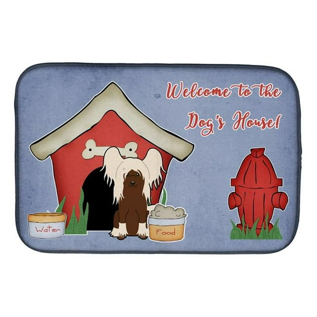 Carolines Treasures BB2867DDM Dog House Collection Chinese Crested Cream Dish Drying Mat