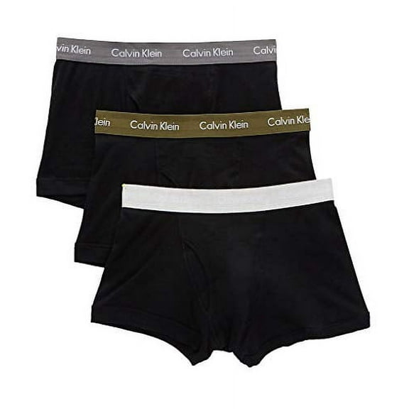 Calvin Klein Men's Cotton Classic Fit 3-Pack Trunks (X-Large, Black)