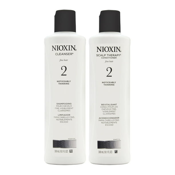 Nioxin System 2 Cleanser + Scalp Therapy, Fine Hair Shampoo and Conditioner  DUO,  Ea 