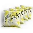 thumbnail image 5 of Ambesonne Adventure Throw Pillow Cover 4 Pack, World Map Airplane, 18", Yellow Black, 5 of 7