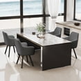 thumbnail image 2 of Furniliving Modern Swivel Accent Chair Set of 2, Upholstered Armchair with Metal Legs, Mid Back Comfy Accent Armchair, Makeup Chair for Living Room, Bedroom, Dark Grey, 2 of 12
