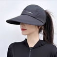 thumbnail image 2 of Women Wide Brim Ponytail Sun Hat Large‑Brim Hollow Top UV Protection Visor Cap Lightweight Outdoor Running Travel Head‑Accessory, 2 of 4