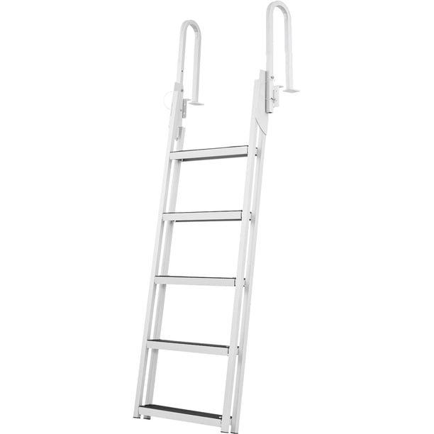 BENTISM Aluminum Dock Ladder Flip-Up Boat Dock Ladder 5 Steps with ...