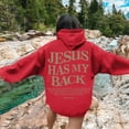 thumbnail image 2 of XIAOCHA "Jesus" Letter Hoodie for Women Loose Fit Drawstring Pullover Hooded Top Casual Trendy Streetwear Hoodies, 2 of 6