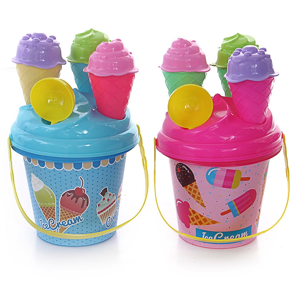 SPRING PARK 8Pcs Children Outdoor Beach Ice Cream Bucket Ladle Model