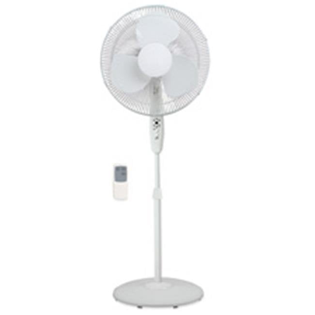 16in. Floor Fan w Remote 3 Speed 457in.x18.25in.x23in. White