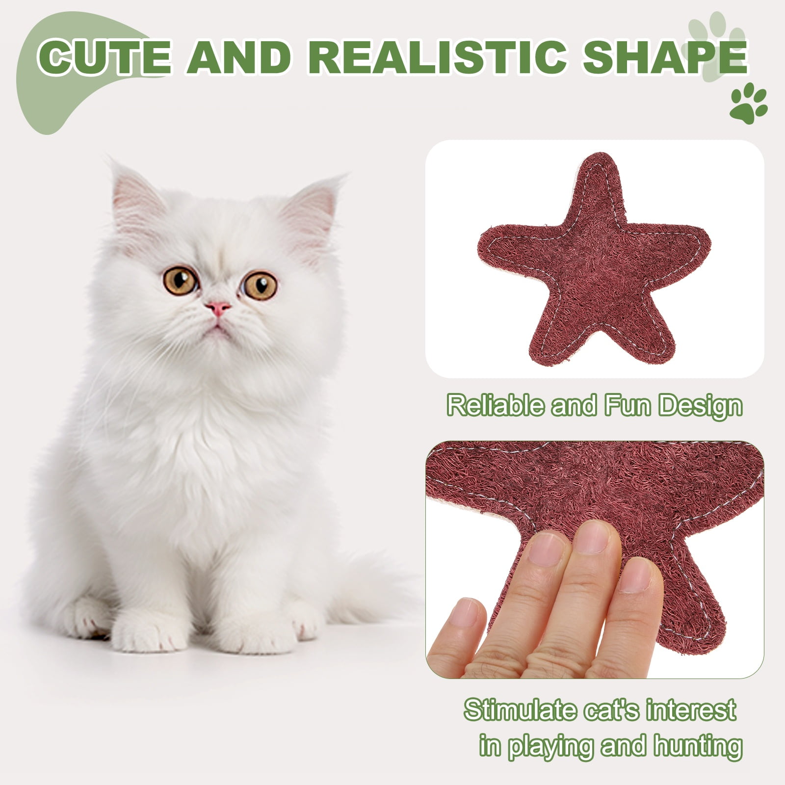 Uxcell Bite Resistant Catnip Playing, Durable and Interesting, Star Shaped Cat Teeth Chew Playing Catnip Filled (Red, 4 Pcs), Intended for Bedroom / Balcony / Living Room