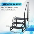 thumbnail image 4 of WhizMax Black, 27" x 16", Steel RV Steps, 3-Step Portable Design, Non-Slip Tape with Handrails, 4 of 6