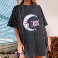 thumbnail image 1 of Pntutb Blusa de manga corta informal con estampado de sol y luna vintage para mujer Pntutb Pntutb-3488, 1 of 8