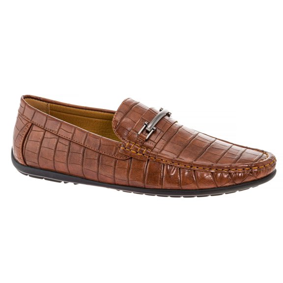 Franco Vanucci Men's Croco Embossed Driver loafers