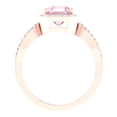 thumbnail image 3 of Dazzlingrock Collection 10K Cushion Morganite & Round White Diamond Bridal Split Shank Engagement Ring, Rose Gold, Size 4.5, 3 of 3