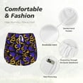 thumbnail image 6 of Lsque Golden Snake And Purple Rose Printed Women's Running Shorts with Liner Pockets,Elastic Quick Dry Workout Athletic Gym Yoga Shorts,Womens High Waist Shorts-Large, 6 of 9