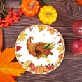 thumbnail image 4 of yulier Thanksgiving Disposable Tableware Set, 10 Pcs 9" Paper Plates, Fall Pumpkin Maple Leaf Turkey Pattern Dessert Plates, Thanksgiving Party Supplies Dinnerware Table Decorations, 4 of 6