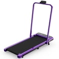 thumbnail image 2 of Walking Pad Treadmill with Handle Bar & 6% Adjustable Incline, Foldable Portable Treadmills for Home Office, Quiet Under Desk Treadmill, Purple, 2 of 10