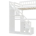 thumbnail image 5 of Twin Size Loft Bed with Desk and 2 Chest of Drawers, Wood Loft Bed Twin with Light Strip & Storage Stairs, Safety Guardrail, No Box Spring Needed, 220LBS Capacity, White, 5 of 9