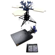 Techtongda 3 Color 4 Station Screen Printing Kit Full Material Starter Kit Flash Dryer DIY Rotary Screen Printing Press #006891