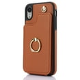 thumbnail image 6 of Case for iPhone XR Wallet Phone Case with Ring Stand & Adjustable Crossbody Strap, Stylish Multi-Funtional Accordion Style Flip Case with Card Slots for Women Girls, Brown, 6 of 11
