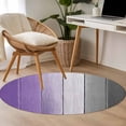 thumbnail image 4 of Round Rugs 3Ft, Purple Gray Ombre Round Area Rug Washable Indoor Throw Carpet, Vintage Country Wooden Small Non Slip Circle Rug for Bedroom Living Room Home Decor Aesthetic, 4 of 8
