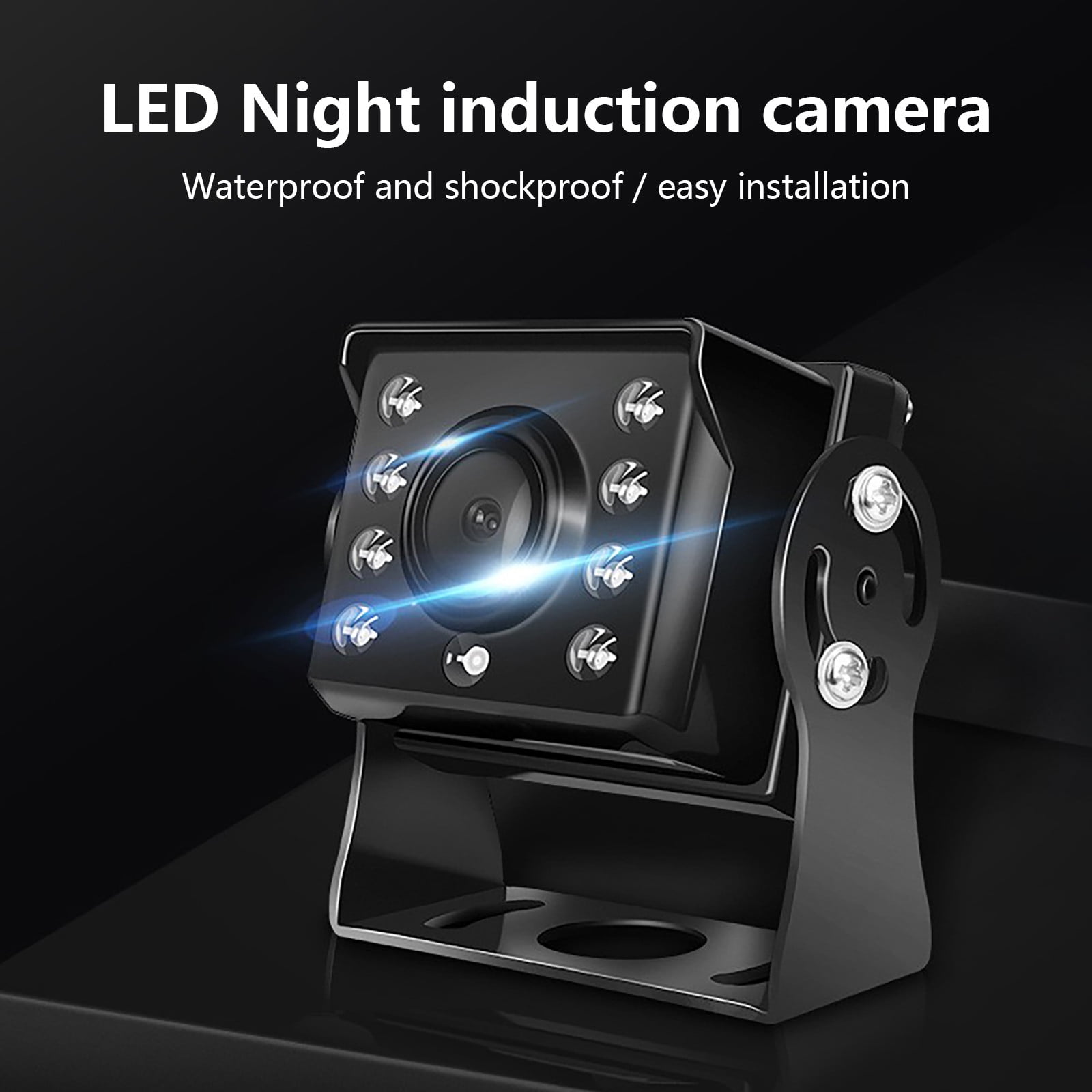 Hwkond Dash Cam 8 Lights Night Vision Photosensitive Bus High-Definition Camera Truck Blind Place Rearview LED Vehicle Monitoring Reversing Image 720P AHD Aviation Interface on Clearance