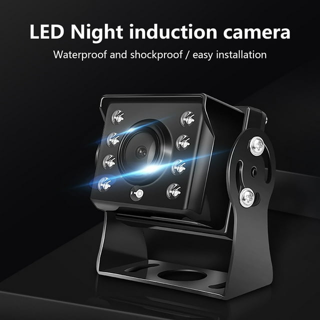 Dvkptbk Vehicle Cameras 8 Lights Night Vision Photosensitive Bus High-Definition Camera Truck Blind Place Rearview LED Vehicle Monitoring Reversing Black Interface Vehicle Camera