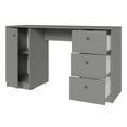 thumbnail image 5 of Madesa Executive Computer Writing Desk 53 Inch with 3 Drawers and 1 Door, Metalic Handles Wooden Home Office PC Study Table with Storage - Gray, 5 of 5