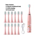 thumbnail image 1 of Cepillo de dientes eléctrico para niños, dibujos animados, con cabezal de repuesto, ultrasónico, IPX7, resistente al agua, recargable, sónico, 1 of 6