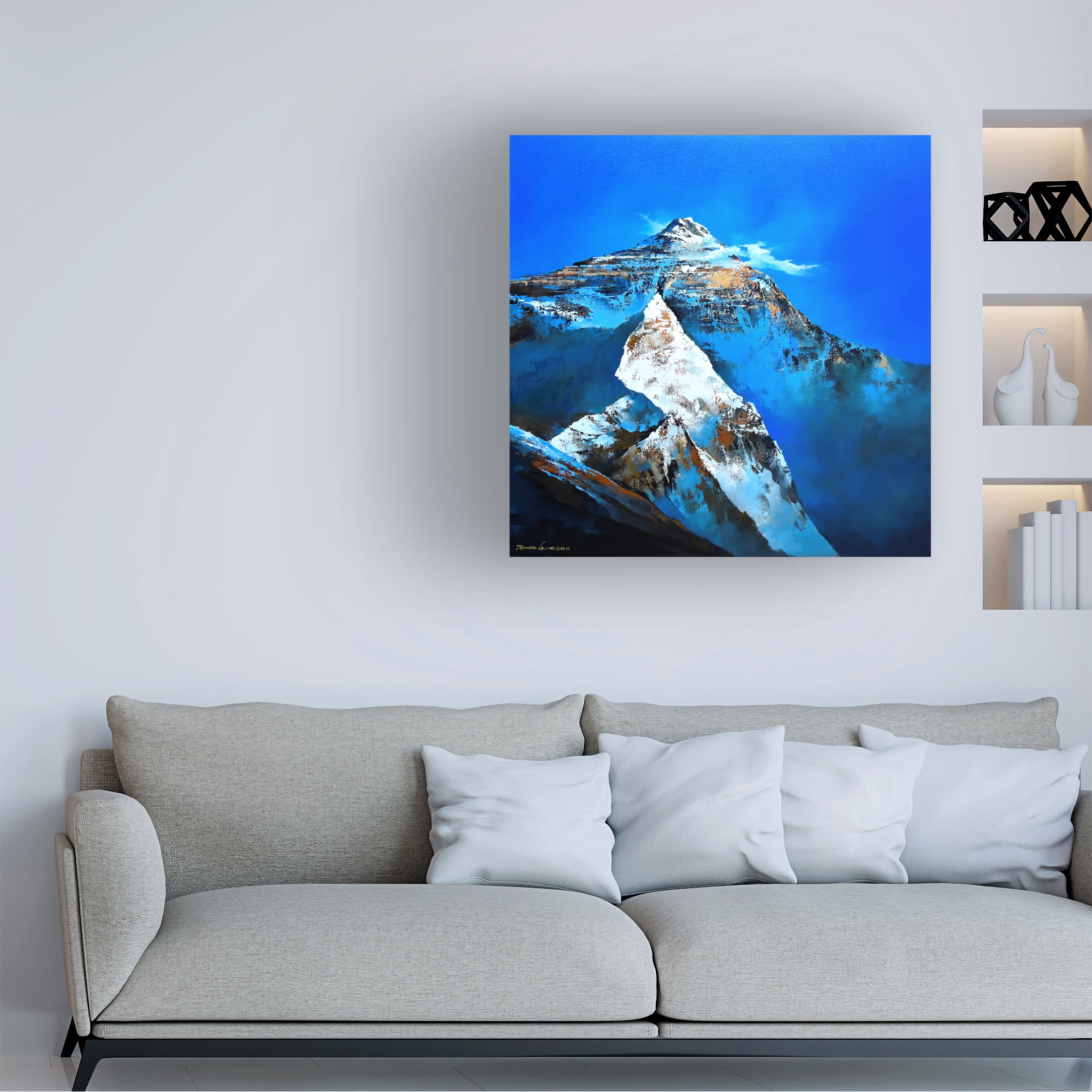Canvas Wall Art - Thomas Leung 'The Peace Holy Mountain' Wall Art for Living Room, Bedroom, or Office Décor by Trademark Fine Art - 24 x 24 Inches