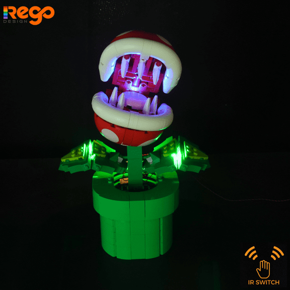 Rego Design Led Lighting Kit for LEGO Super Mario Piranha Plant 71426 Building Blocks Model (Not Include the LEGO Set)