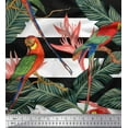 thumbnail image 1 of Soimoi Rayon Fabric Tropical Leaves,Stripe & Parrot Bird Print Sewing Fabric Yard 42 Inch Wide, 1 of 3
