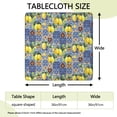 thumbnail image 2 of Yellow Lemon Fruit Clusters Blue Pattern Square Fitted Tablecloth with Elastic Edge,Square Table Cover,Washable Elastic Table Cover for Home Kitchen Party Decor 36"x36", 2 of 6