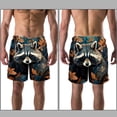 thumbnail image 3 of luoweisi Men's Beach Shorts Quick Dry Swim Trunks with Mesh Lining Raccoon M, 3 of 5