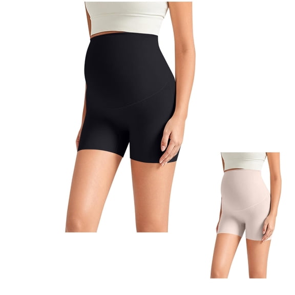 Bixock Casual Maternity Pants,Plus Size Maternity Leggings Shorts Over The Belly Yoga Biker Pregnancy Workout Running Active Shorts Pants