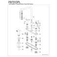 thumbnail image 4 of Kingston FB751DPL Paris Two-Handle 4-Hole 8" Centerset Kitchen Faucet with Side Sprayer in Polished Chrome, 4 of 5