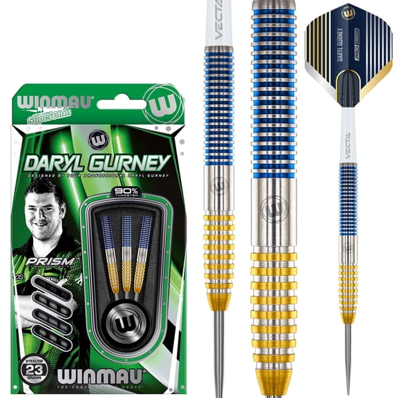 Winmau Daryl Gurney SC 1.0 Series 90% Tungsten Steel-Tip Darts - 23g