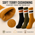 thumbnail image 5 of KuKeDi 5 Pack Thick Winter Crew Socks, Warm Cotton Blend Socks for Women and Men, 5 of 7